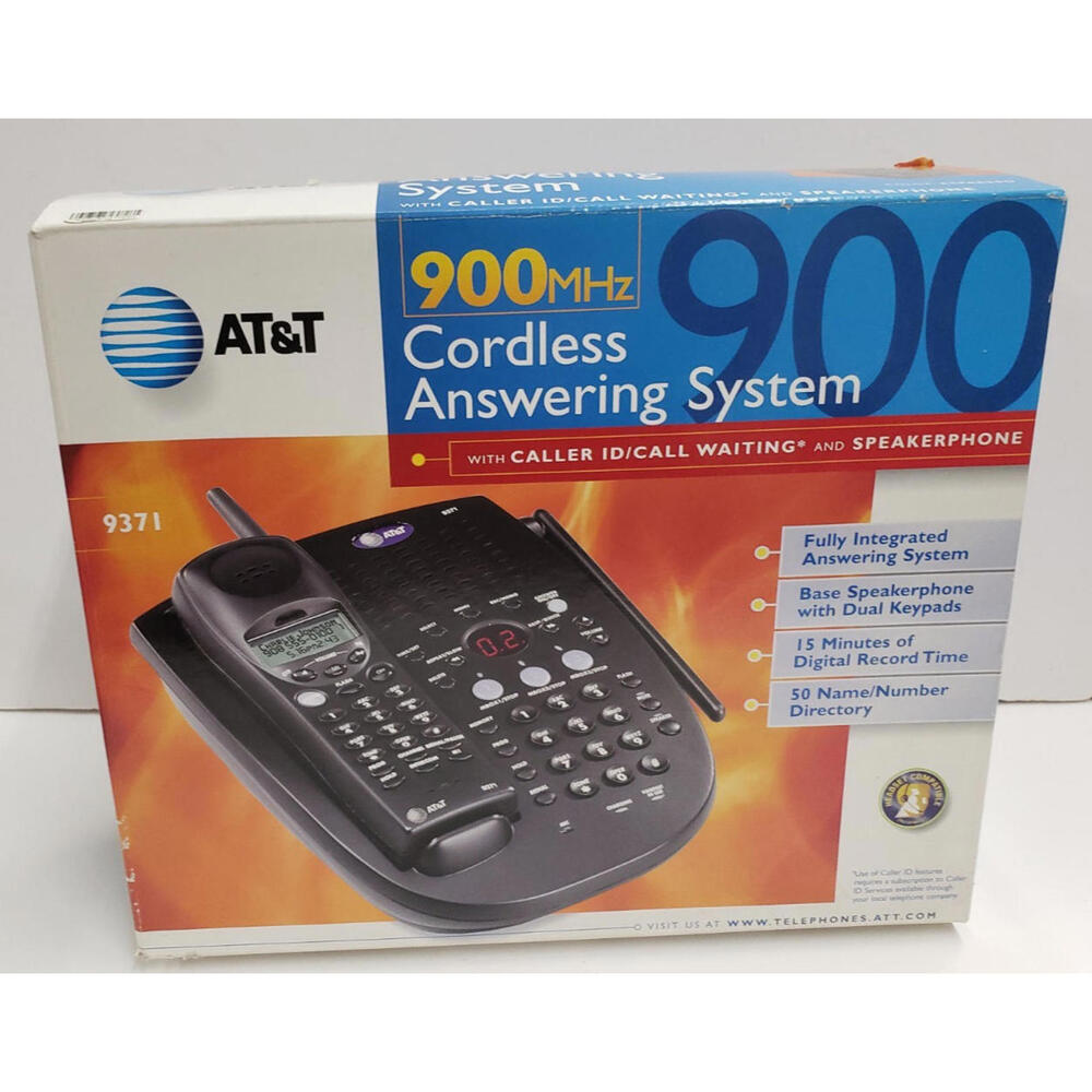 Vintage Rare AT&T 9371 Cordless Answering System with Charger & Original Box